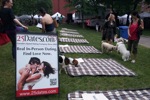 At Woofstock - People, dogs, blankets - we were ready to speed date! And then the rain came..